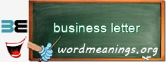 WordMeaning blackboard for business letter